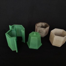 planter mold hexagonal cement art matera pot concrete 3d print model - Mito3D