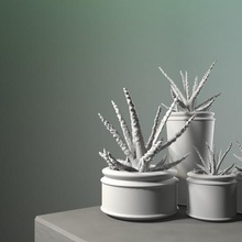 Pflanzer pack 1 home einfach Kurve outdoor Pflanzen Dekor 3d print model - Mito3D