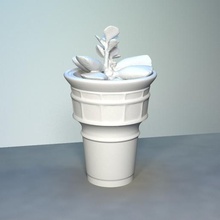 plantador pack 2 a casa decoração plantadeira plantas curva gelado gelo doces 3d print model - Mito3D
