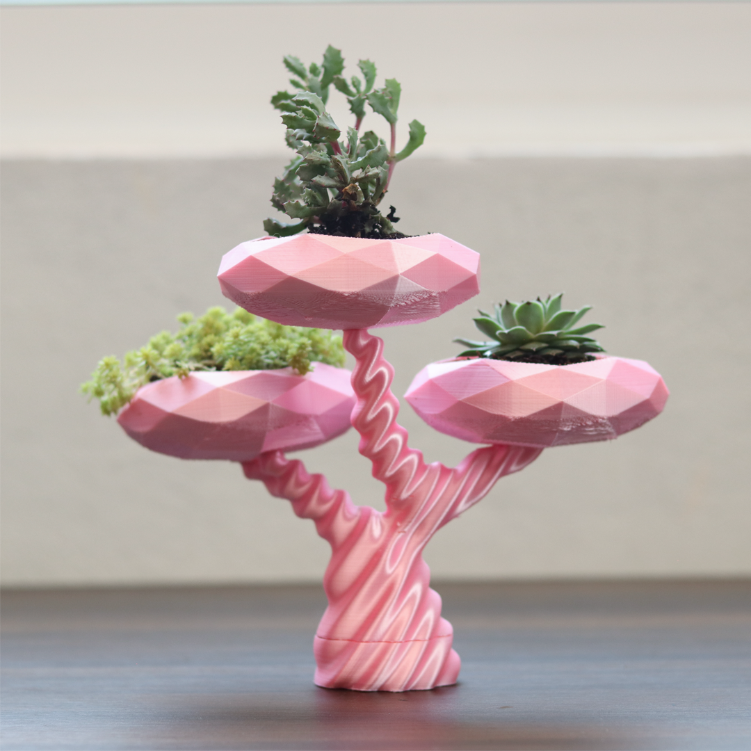 Pflanzer klein Bonsai futuristisch Blumentopf Topf Minimalismus minimalistisch 3D print model - Mito3D