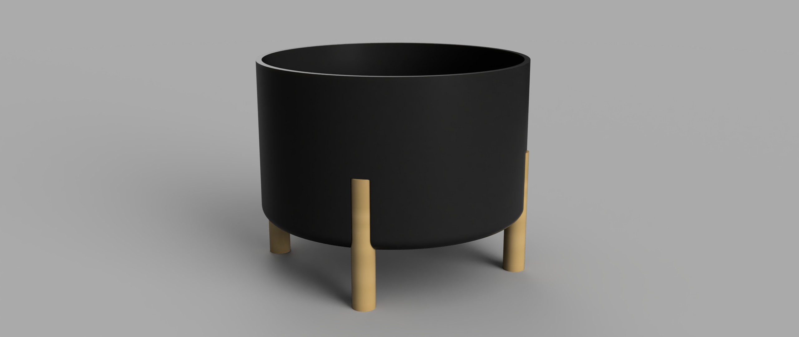 planter wood legs design stylish minimalist 3 8 dowel maple walnut easy supportprint elegant bowl 3D print model - Mito3D