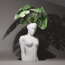 planter young asian girl art deco decoration interior decorative sculpture relax zen 3d print model - Mito3D
