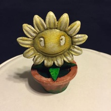 plants vs zombies potted sunflower game 3d print model - Mito3D