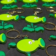 plants zombies pea launcher keychain jewelry key rings zombie spear peas 3d print model - Mito3D