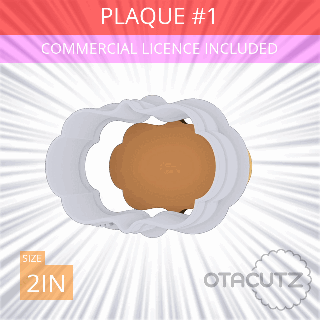 plaque 1 biscuit coupeur 2in 51cm fondant emporte cortador galletas biscoito pièces commercial utilisation ensemble biscuits base forme étiquette ancien panneau 3d print model - Mito3D