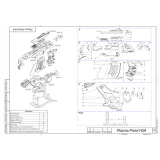 plasma pistola h2a aréola imprimível 3d modelo stl + cafajeste agrupar comercial 3d print model - Mito3D