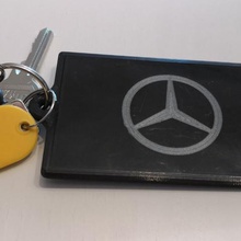 plastic card holder gadget practical printed 3d two dual color black silver benz logo mercedes 3d print model - Mito3D