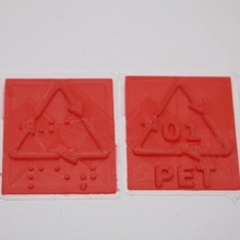 composto plástico de cobre reciclagem etiqueta código impressão em braille, letras ferramenta duas cores o material a rótulo carta braille 3d print model - Mito3D