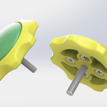 main en plastique bouton de m6 vis-écrou divers l'écrou vis passe-temps 3d print model - Mito3D