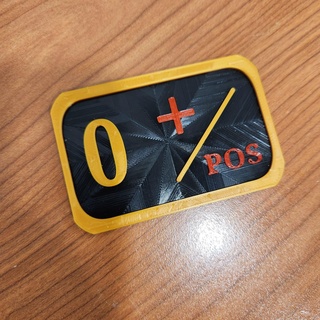 plato 0 positivo chapa militar mochila Ejército sangre 0positive grupo 3d print model - Mito3D