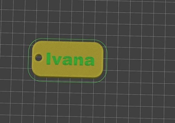 plate ivana keychain 3d print model - Mito3D