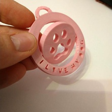 placa amor cão gancho anel presente animais animal estimação brinquedo disco chaveiro 3d print model - Mito3D