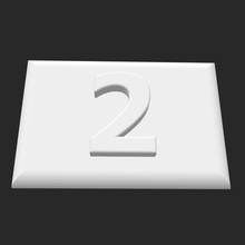 tabak numara 2 ev kapı etiket 3d print model - Mito3D