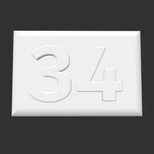 plato número 34 casa puerta etiqueta 3d print model - Mito3D