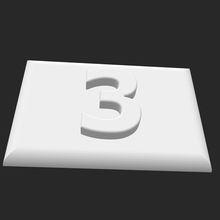 plate number 3 home door label house 3d print model - Mito3D