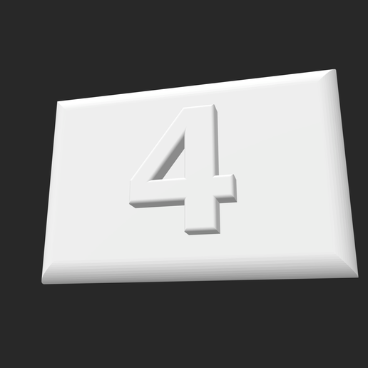 tabak numara 4 ev kapı etiket 3D print model - Mito3D