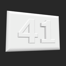 plate number 41 door label house 3d print model - Mito3D