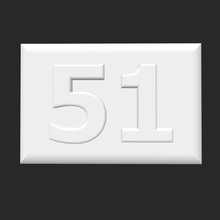 plate number 51 door label house 3d print model - Mito3D