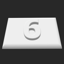 tabak numara 6 ev kapı etiket 3d print model - Mito3D