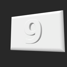 tabak numara 9 ev kapı etiket 3d print model - Mito3D