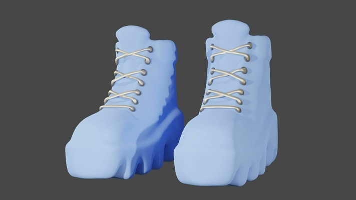 platform boots footwear model lifestyle shoes fashion 3d print model - Mito3D
