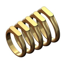 Plattform rechteckig Signet Ring Größen 5to9 3d drucken Modell Schmuck gravierbar druckbar Gold Silber Gravur Initialen 3d print model - Mito3D