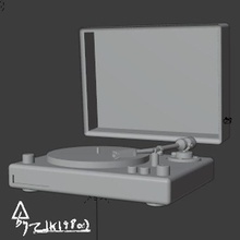 platina disque 1 18 convertido + lp 33t Arte diormara 33 vinilo lecteur jugar música 3d print model - Mito3D