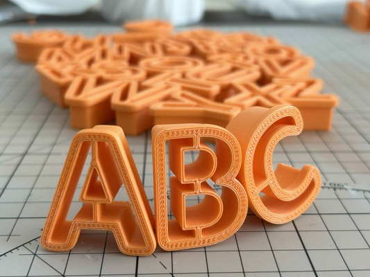 play-dough cutter a-z letter playdough cookie toy learn kids 3d print model - Mito3D