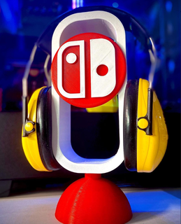 Toque Nintendo fone ouvido suporte jogos gamin jogador fones playatation logotipo 3d print model - Mito3D