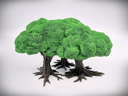 playable deciduous tree copse b trees terrain terrainify hills scatter miniatures dnd d&d wargaming rpg roleplayinggame 3d print model - Mito3D