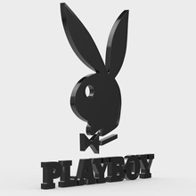 il logo di playboy moda boutique brand abbigliamento design modello shop store carattere emblema stile modelli simbolo lusso accessori elegante tendenza logotipe logotipo stampa stampabile 3d print model - Mito3D