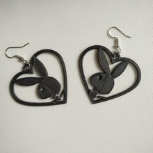 playboy anelli gioielleria cerchi coniglietto chiave squillare in sospeso cuore incantesimi pendente orecchino 3d print model - Mito3D