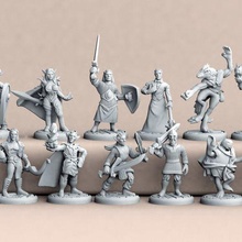 player character pack 03 game dd dnd dungeons dragons figure gaming miniature miniatures roleplaying tabletop wargaming toy accessories 3d print model - Mito3D
