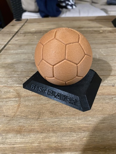 jogador futebol trofia arte troféu melhor jogadortroféu 3d print model - Mito3D