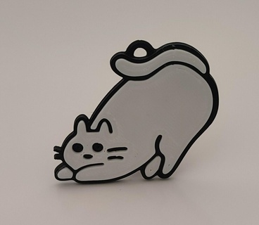 juguetón gato 2 llave cadena animal mascota fácil divertido amigo regalo rápido impresión 3d print model - Mito3D