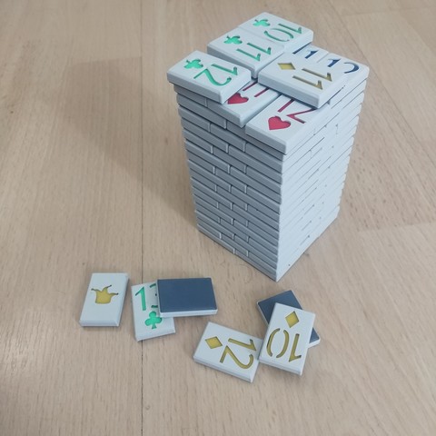 carta da gioco di piastrelle tavolo ramino rummikub classico mahjong carte consiglio 3D print model - Mito3D