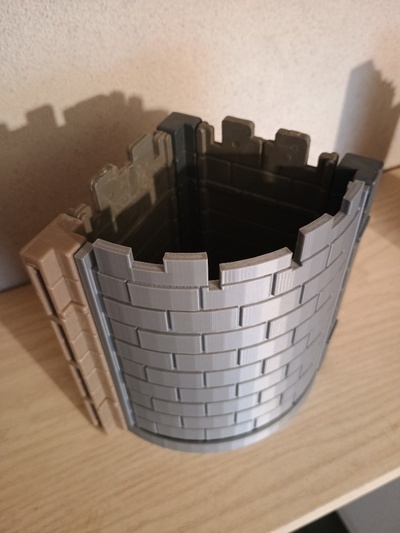 playmobil kale burg castillo ayrıştırılmış curva kavisli duvar asa uyumlu 3666 oturmak 3d print model - Mito3D