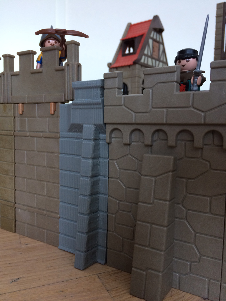 playmobil castle wall adapter playsets 3D print model - Mito3D