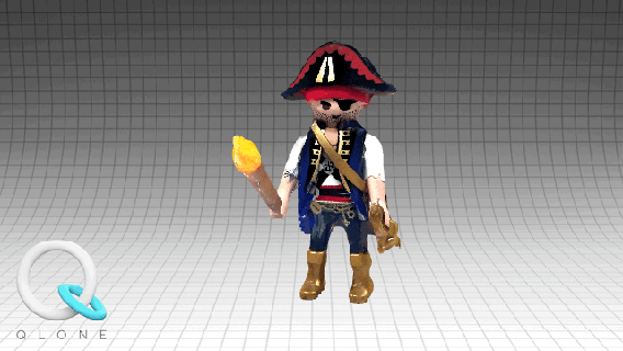 playmobil pirate figure jouet qlone 3d print model - Mito3D