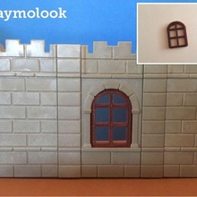 playmobil escala pegado compatible castillo ventana juego juguetes Arte juguete Caballero personalizado miniaturas medieval casa muñecas 3d print model - Mito3D