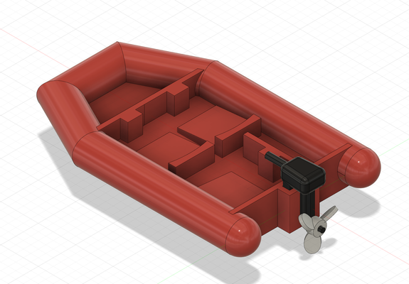 playmobil vedette bateau zodiaque 3d print model - Mito3D