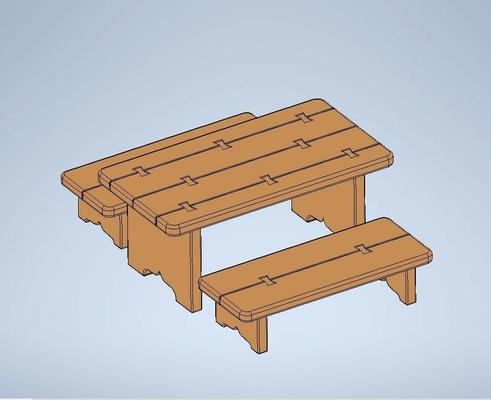 playmobil occidentale tavolo sedia giocattoli 3d print model - Mito3D