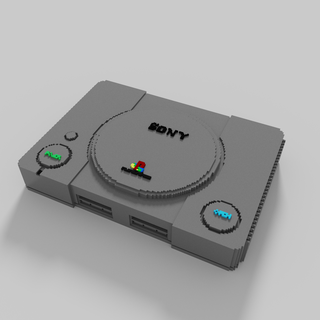 playstation 1 lowpoly model retro desk toy art console low poly voxel 3d print model - Mito3D