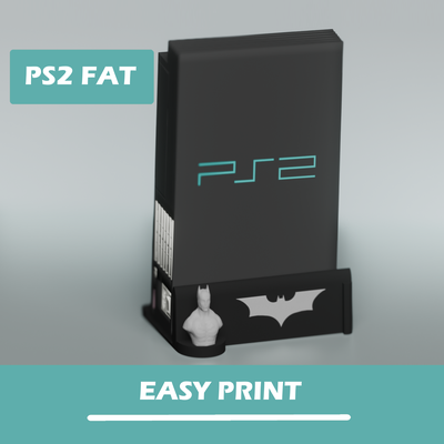 playstation 2 fat verticale supporter ps2 sony batman console 3d print model - Mito3D