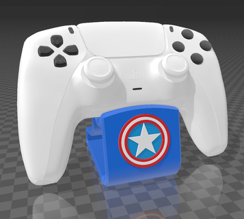 stazione gioco 5 controller In piedi Capitano America pad titolare supporto ps5 xbox serie pc giocatore giochi 3d print model - Mito3D