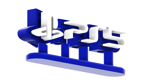 estación juegos 5 estante soporte logo ps5 sony juego azar decoración Arte artilugio 3d print model - Mito3D