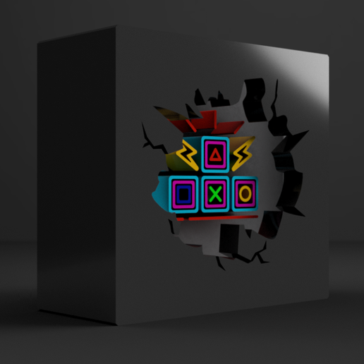 stazione gioco guidato decorazione scatola console murale logo 3D print model - Mito3D
