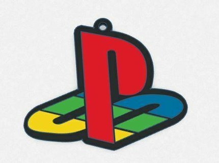 playstation logo porte clés 3d print model - Mito3D