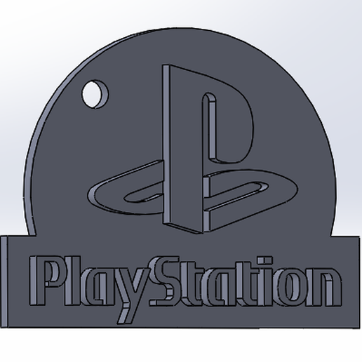 playstation logo porte clés art 3D print model - Mito3D