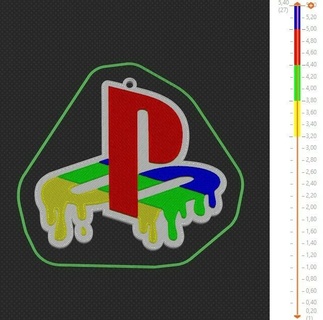 playstation logotipo chaveiro Derretendo ps stl formato acessório lembrança presente decoração 3d print model - Mito3D